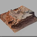 Red Rock Terrain Featuring Layered Structure Eroded Cliffs And Natural Landscape 3d model