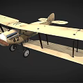 Vintage Biplane Airliner Model Featuring Dual Wings and Wooden Propeller