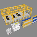 Industrial Equipment Featuring Yellow Frame Black Components Blue Yellow Container Units And White Control Panels