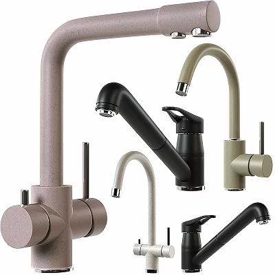Modern Kitchen Faucets Showcasing Various Designs Sleek Styles And Contemporary Looks 3d model