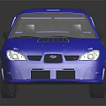 Blue Sports Car With Rear Spoiler And Gold Wheels Shiny Exterior Design