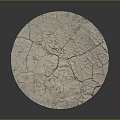 Dry Cracked Circular Surface With Deep Fissures And Rough Texture Against Dark Background