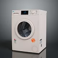 White Front Load Washing Machine With Digital Display And Control Panel 3d model