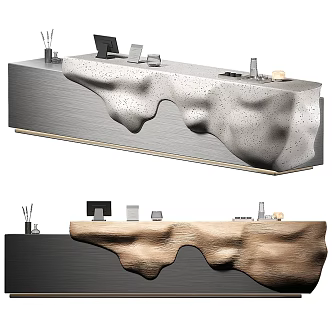 Modern Front Desk Reception 3d model