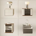 Modern Bedside Tables With Different Designs Drawers Shelves And Table Lamps
