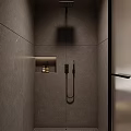 Elegant Modern Luxury Hotel Guest Room With Built In TV Wall And Functional Coffee Station