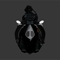 Modern Sporty Jet Ski With Dark Blue Pattern LED Lights And Rider On Board