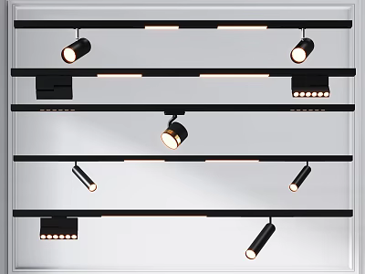 Sleek Modern Downlights and Spotlights Adjustable Ceiling Mounted Lighting Fixtures with Multiple Designs 3d model