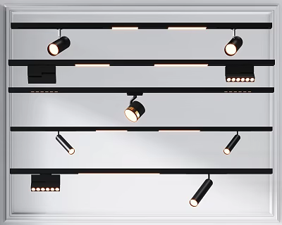 Sleek Modern Downlights and Spotlights Adjustable Ceiling Mounted Lighting Fixtures with Multiple Designs 3d model