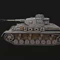 Gray Military Armored Tank 3D Model With Cannon Turret And Track Details