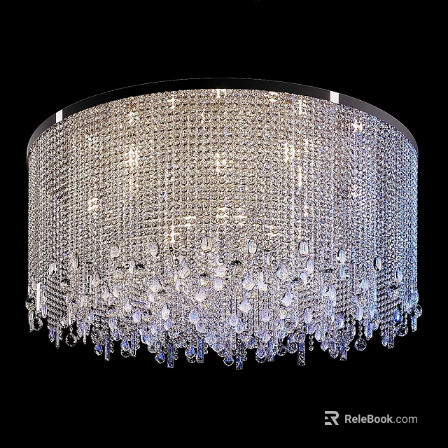 Gorgeous Crystal Ceiling Light With Hanging Pendants And Sparkling Design Elements 3d model