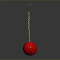Elegant Red Spherical Bead Earrings With Gold Chain Details In Jewelry