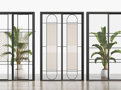 Modern sliding door glass sliding door combination model