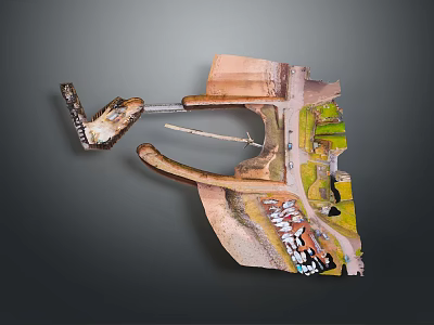 Animal Sculpture Artwork Composed Of Mixed Materials With Colorful Details 3d model