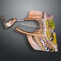 Animal Sculpture Artwork Composed Of Mixed Materials With Colorful Details