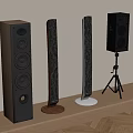 Modern Audio Vertical Audio Speaker Subwoofer 3d model
