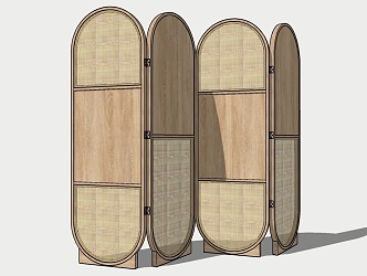 Style Folding Screen Partition Bamboo Woven Screen Woven Screen 3d model