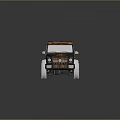 Six-Wheel Military Truck With Black And Brown Textured Body White Roof And Reflective Surface