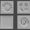 Stainless Steel Bathroom Floor Drains With Various Patterns And Designs 3d model