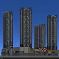 Modern High Rise Commercial Complex With Shopping Mall And Office Spaces