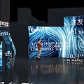 AI Conference Venue With Modern Stage Seating And Digital Background Design