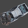 a squashed car 3d model