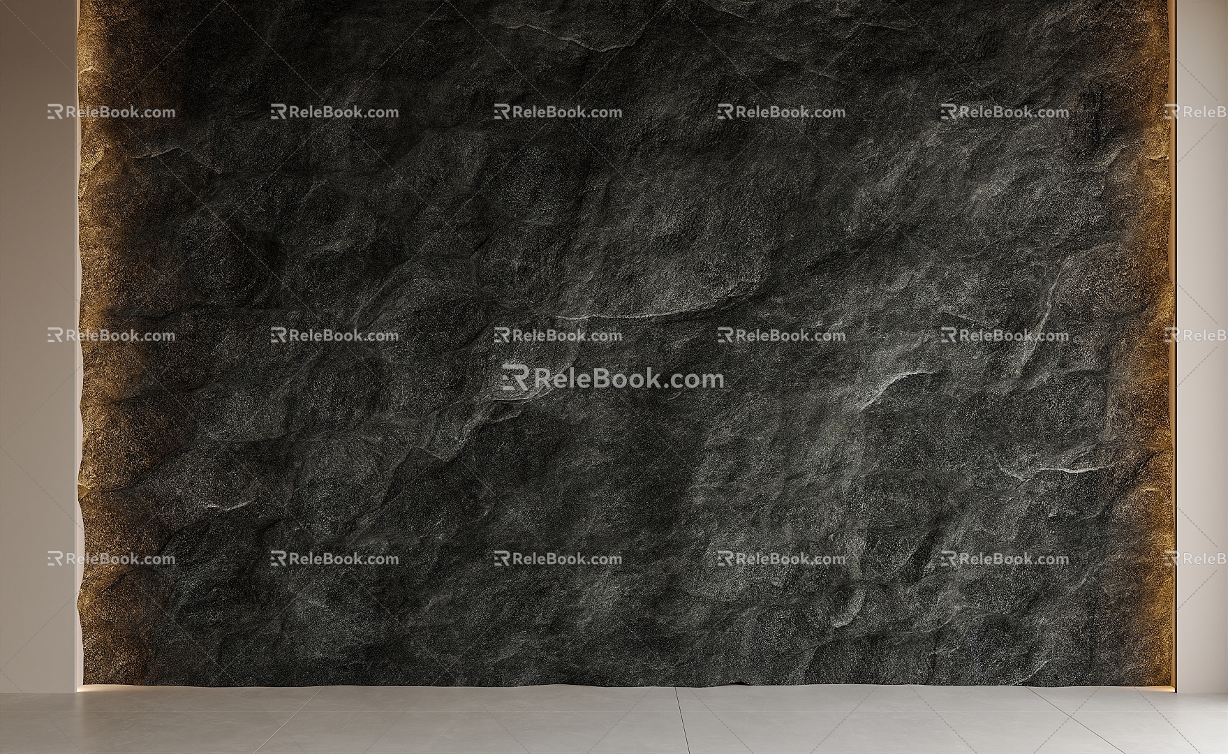 Modern rubble background wall rubble wall rubble stone background wall stone wall rock wall cultural stone black rubble wall 3d model