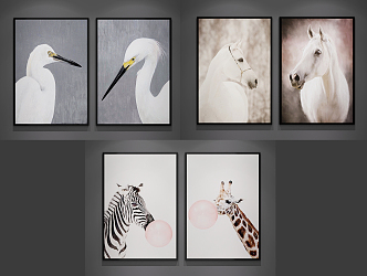 Modern Animal Painting Decorative Painting 3d model