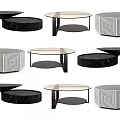 Modern Coffee Tables with Geometric Patterns Marble Texture and Various Designs 3d model