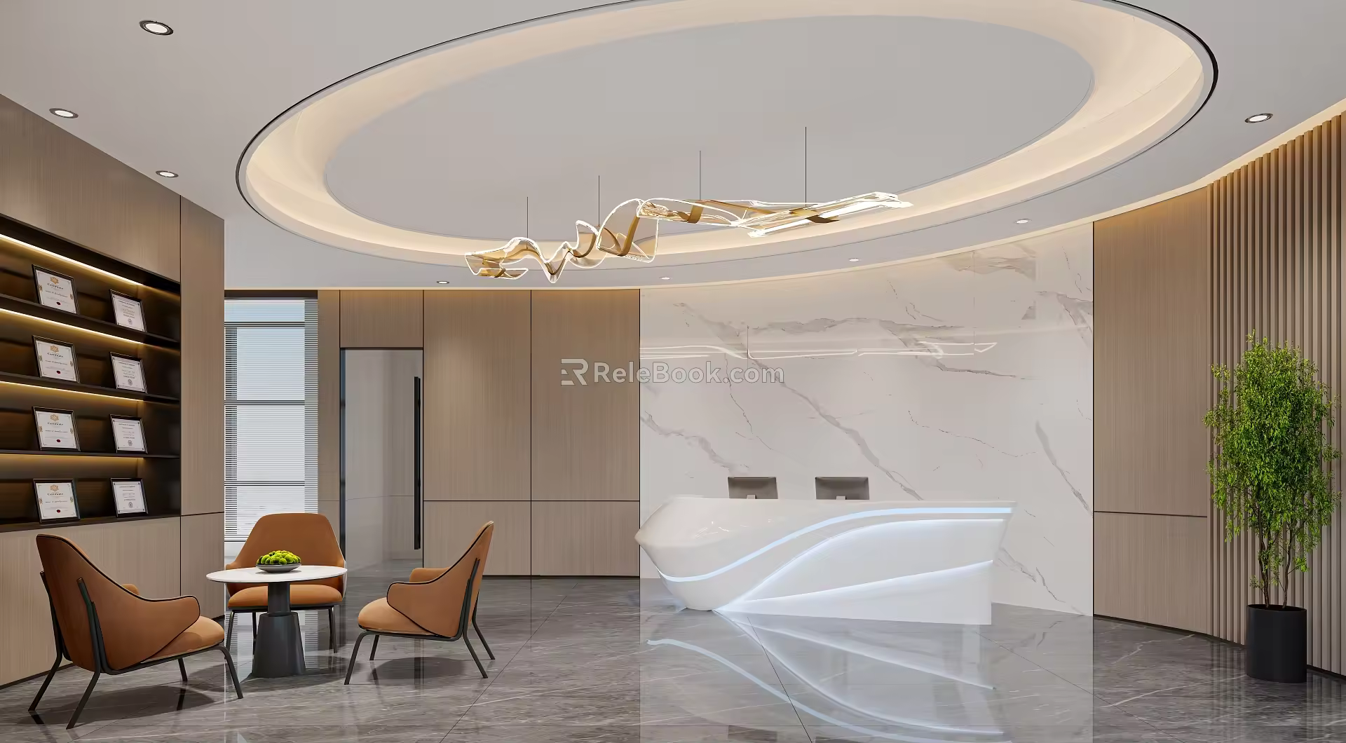 Office Front Desk 3d model