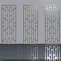 Three Modern Light Colored Panel Doors With Geometric Cutout Patterns For Interior 3d model