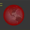 Blue Globe With Continents And Oceans On Smooth Surface And Gray Background