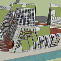 Modern Industrial Factory Building With Steel Structure Large Windows And Waterfront View