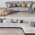 Modern Multiplayer Sofa Shaped Sofa 3d model