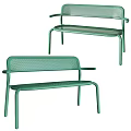 Green Outdoor Metal Mesh Chairs With Armrests For Garden Patio Seating