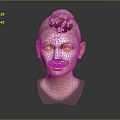 3D Rendered Character Portrait With Elf Ears Pink Hair And Red Eyes