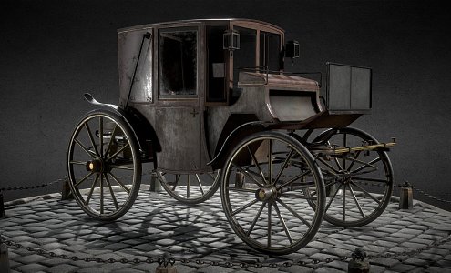 Four-wheeled carriage Brougham carriage 3d model