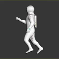 White Astronaut Spacesuit With Modern Design And Blue V Shaped Logo