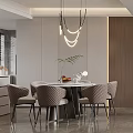Modern Living And Dining Room Interior Design With TV Wall Sofa And Dining Table 3d model