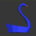 Elegant Blue Swan Shaped Decorative Furniture Piece With Modern Design
