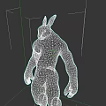 Anthropomorphic Rabbit 3D Model With Muscular Build And Standing Posture 3d model