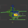 Aerial View Urban Planning With High Rise Buildings Plaza Streets Pedestrians And Trees