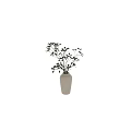 White Textured Vase With Green Leafy Branches For Minimalist Home Decor