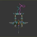 Futuristic Colorful Spaceship Design With Propellers And Vibrant Cosmic Trails