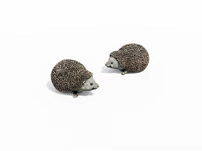 Two Small Spiny Reptile Models With Brown Textured Bodies On White Surface 3d model