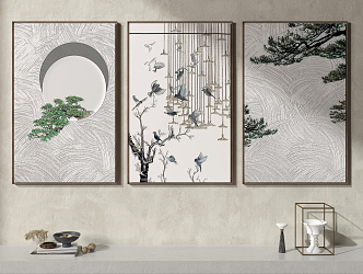 New Chinese Plant Painting Decorative Painting 3d model