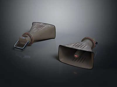 Two Vintage Megaphones Retro Design Daily Life Supplies With Classic Look 3d model
