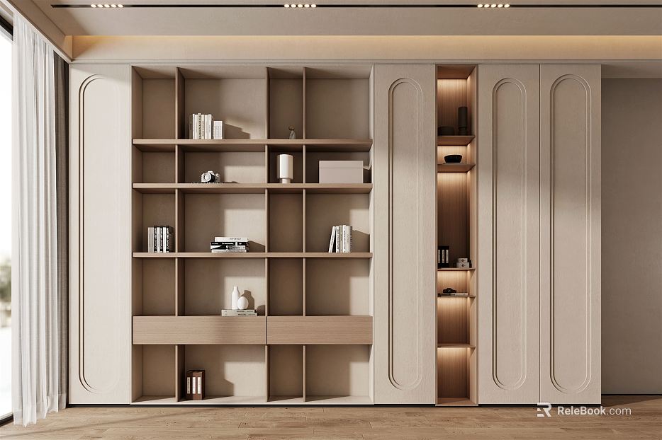 Quiet Bookcase Decorative Bookcase texture