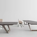 Sleek Modern Conference Tables With Wooden Surfaces And Rolling Office Chairs
