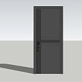 Black Modern Security Door With Secure Lock System And Steel Construction 3d model